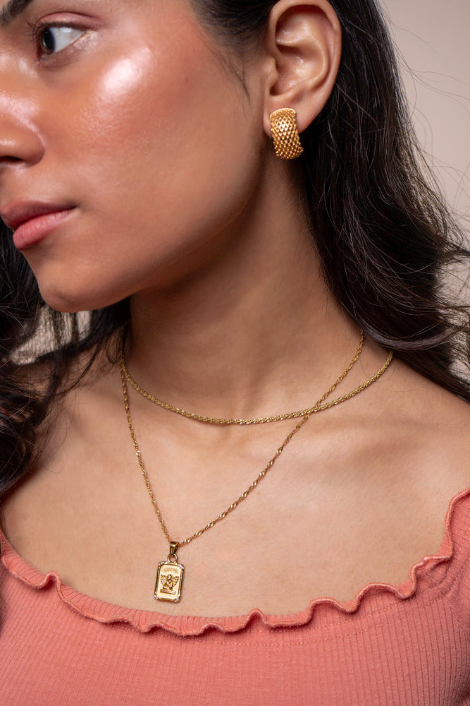 Statement-Halskette mit Engelsanhänger – Eleanora