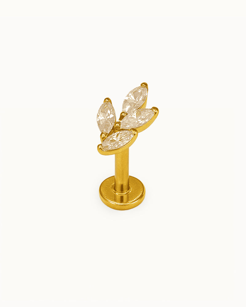 Titanblatt mit Marquise-Kristallen - Luana