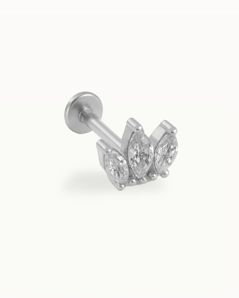 Piercing en titane Kroon avec cristaux - Milou
