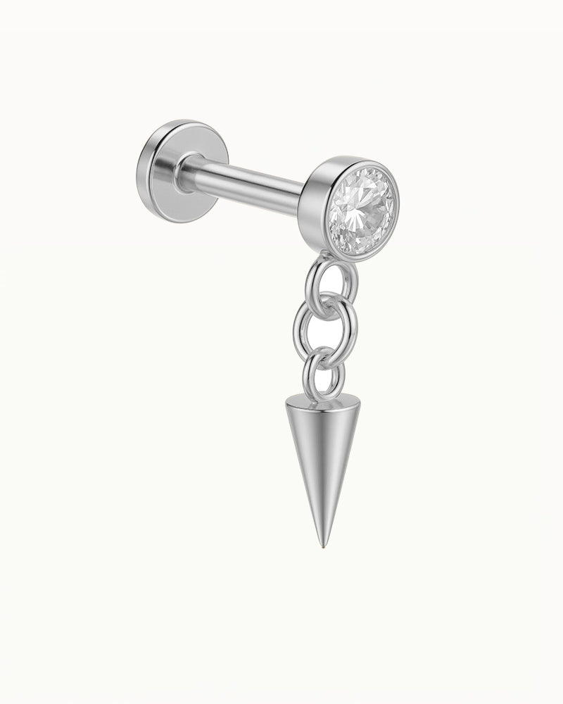 Piercing en titane avec spike suspendu - Stephanie
