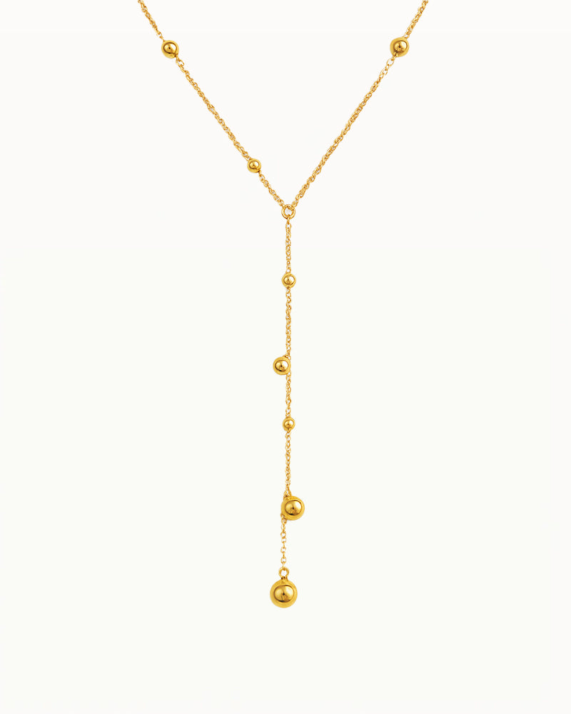 Collier Y en Or avec Perles Minimalistes - Nyra