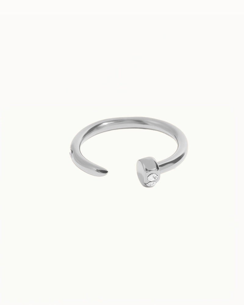 Open Nail Ring with Stones - Jenny - R76