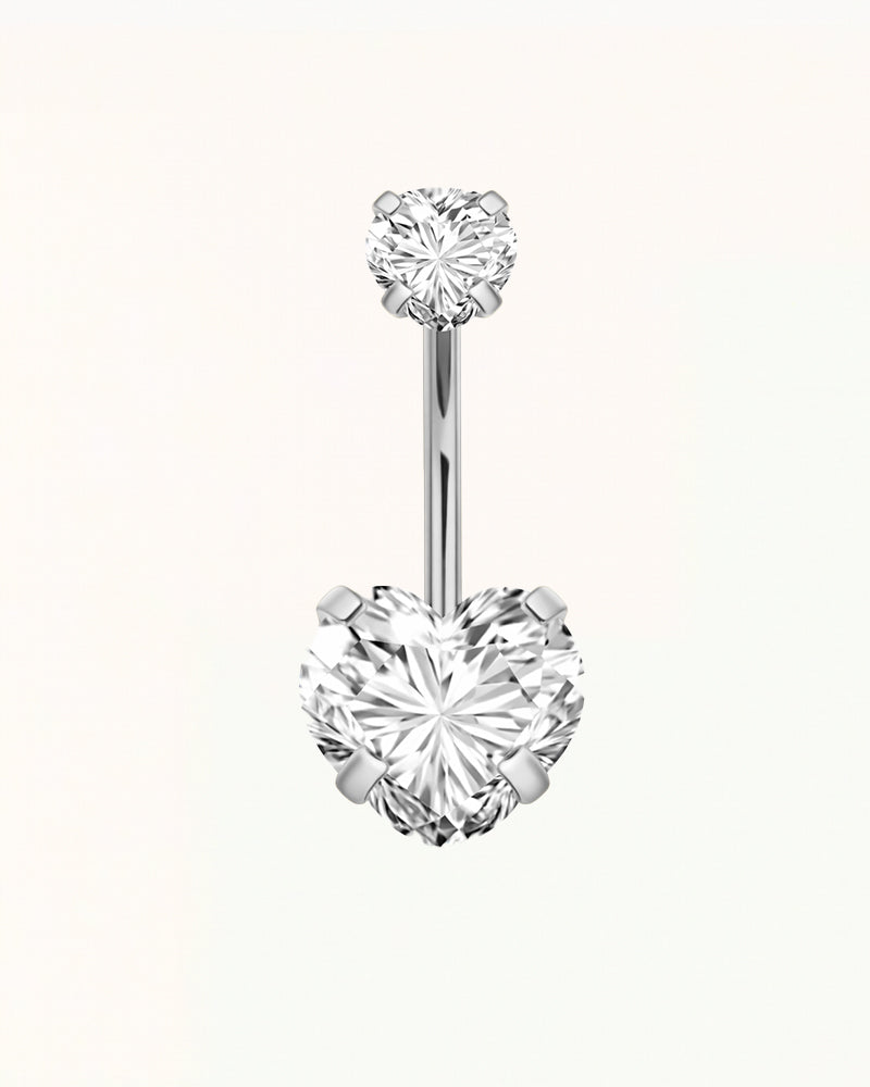 Bauchnabelpiercing mit herzförmigen Kristallen - Zelda