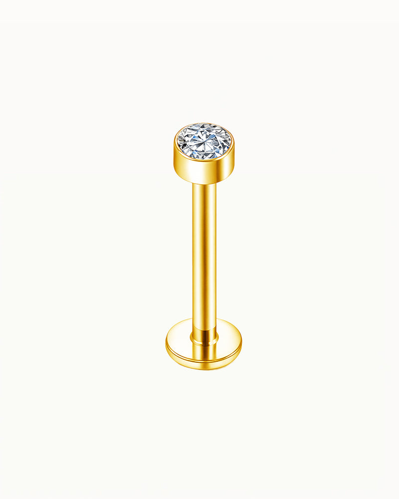 Minimalistisches Titanpiercing mit Stein - Agnes