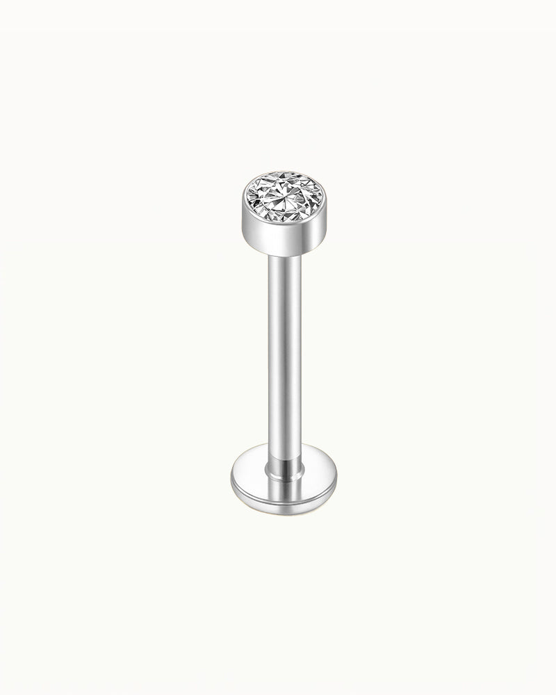 Minimalistisches Titanpiercing mit Stein - Agnes
