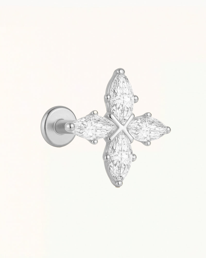 Titan-Piercing mit marquisegeschliffenen Kristallen - Kacey