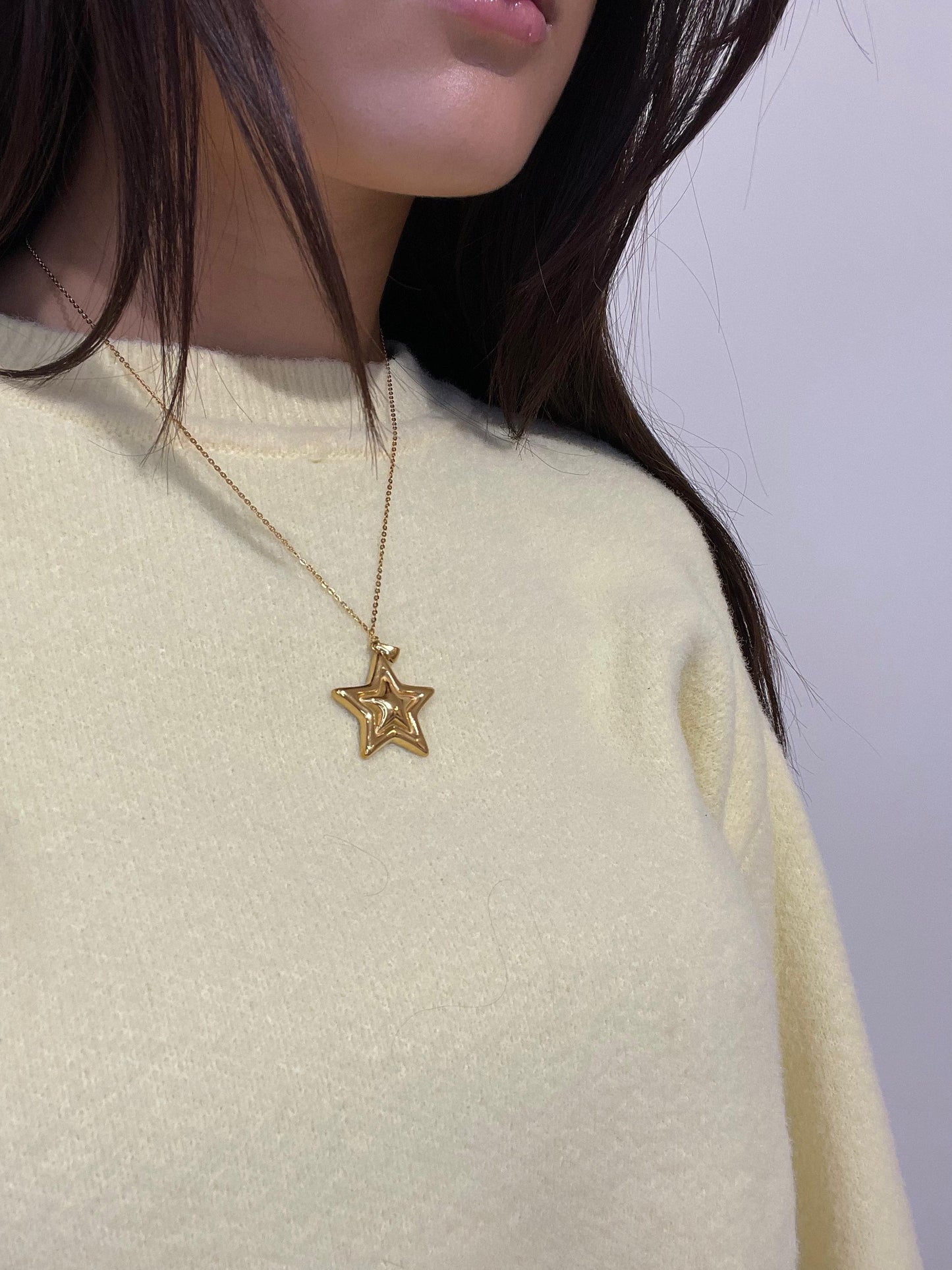 Gold Chain with Large Star Pendant - Pip