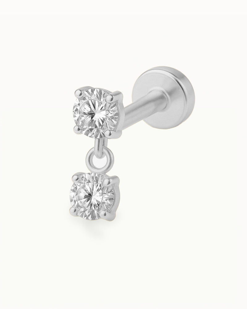Piercing en Cristaux Doubles en Titane - Asya