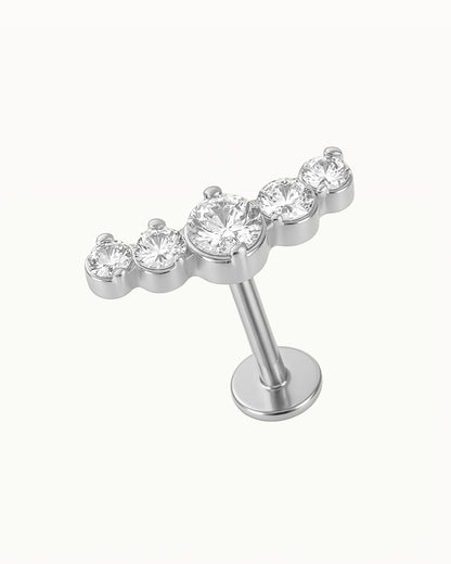 Titanpiercing mit runden Kristallen - Esia