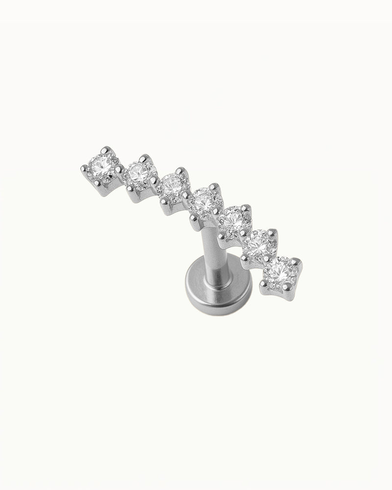 Piercing en titane ondulé avec cristaux - Ewa