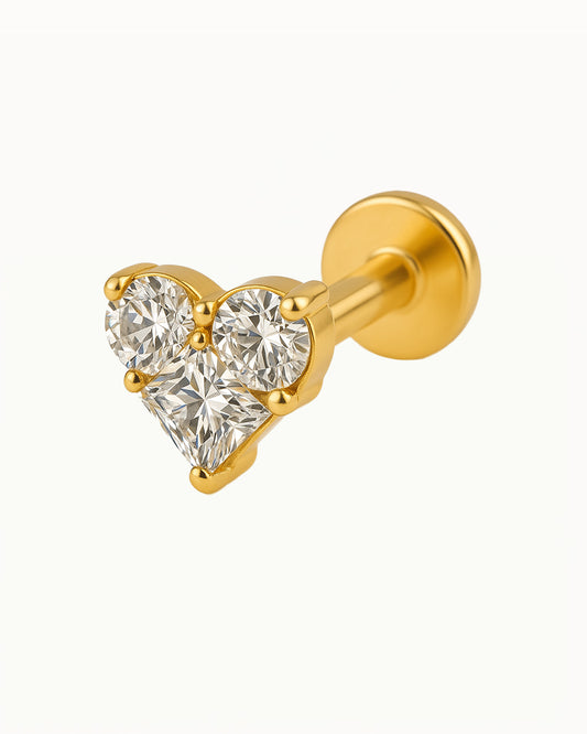 Piercing en titane Hart avec de grands cristaux - Liah