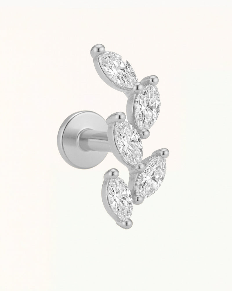 Titan-Piercing mit fünf Marquise-Steinen - Novi