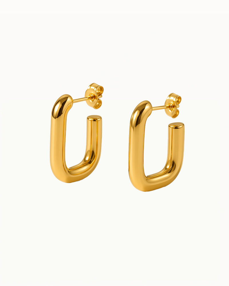 Oval Hoop Earrings - Rosa