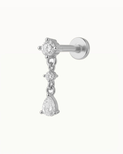 Pendentif en titane avec cristal en forme de goutte - Sienna