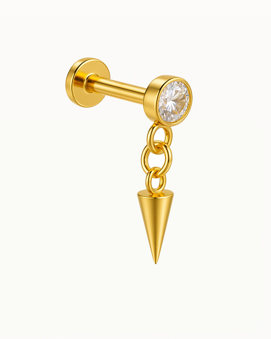 Piercing en titane avec spike suspendu - Stephanie