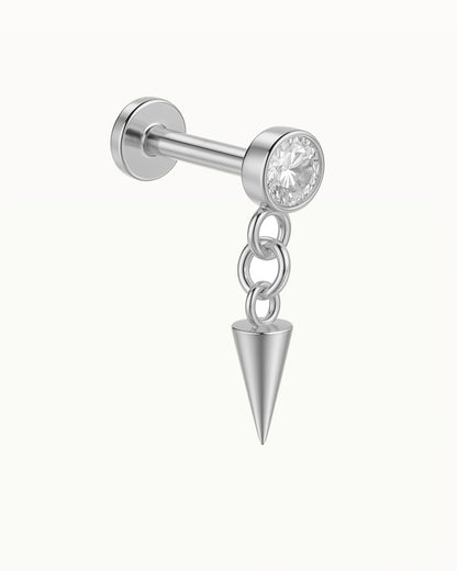 Piercing en titane avec spike suspendu - Stephanie