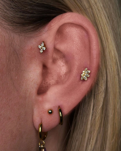 Piercing Lotus en Titane avec Cristaux - Selena