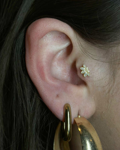 Piercing Lotus en Titane avec Cristaux - Selena