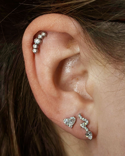 Titanpiercing mit runden Kristallen - Esia