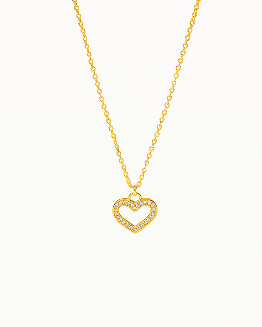 Collier Cœur Doré avec Pierres - Aura