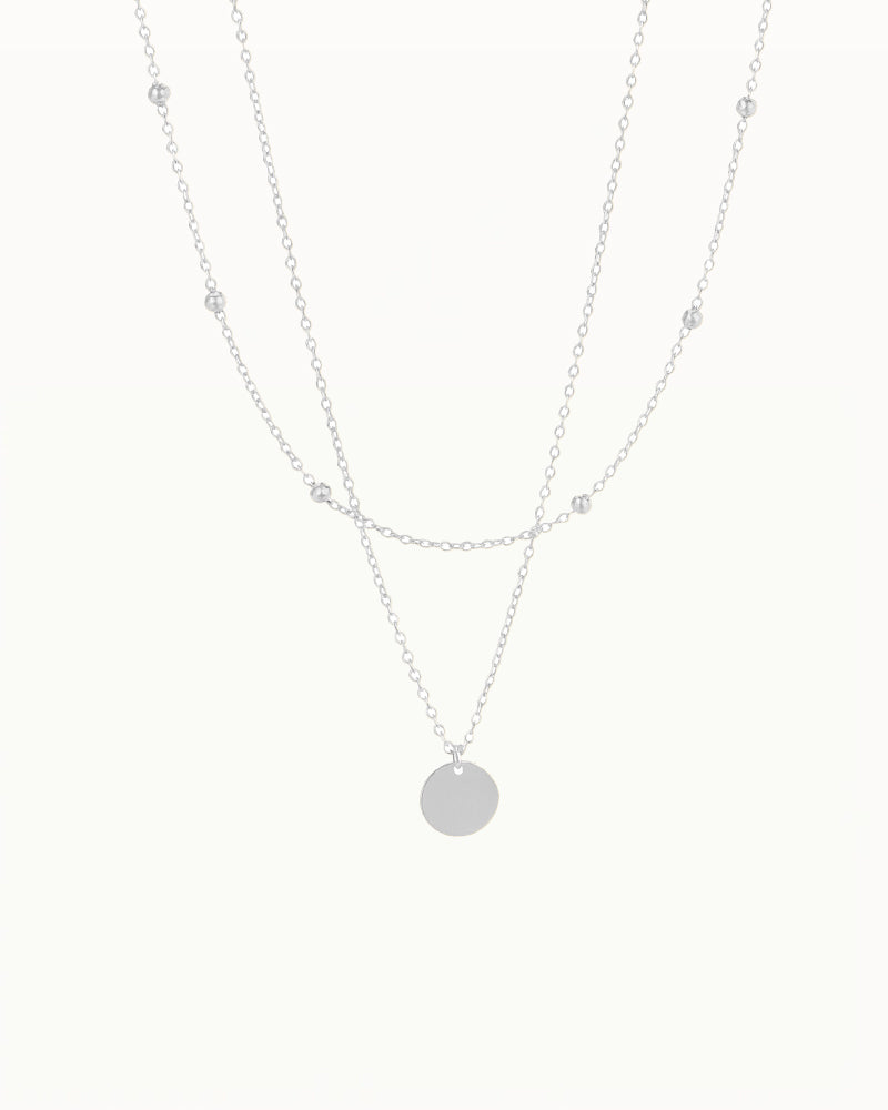 Chaîne Double Minimaliste avec Pendentif - Nataly