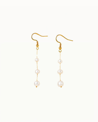 Boucles d'oreilles longues avec perles - Tyra