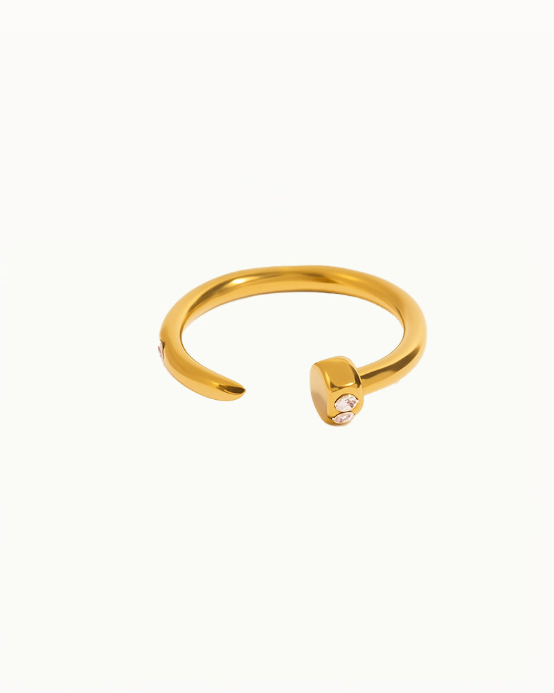 Open Nail Ring with Stones - Jenny - R76