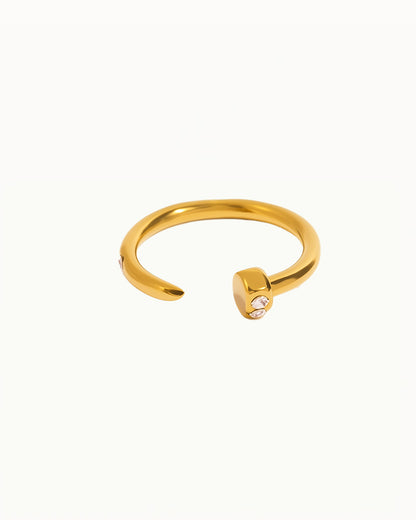 Open Nail Ring with Stones - Jenny - R76