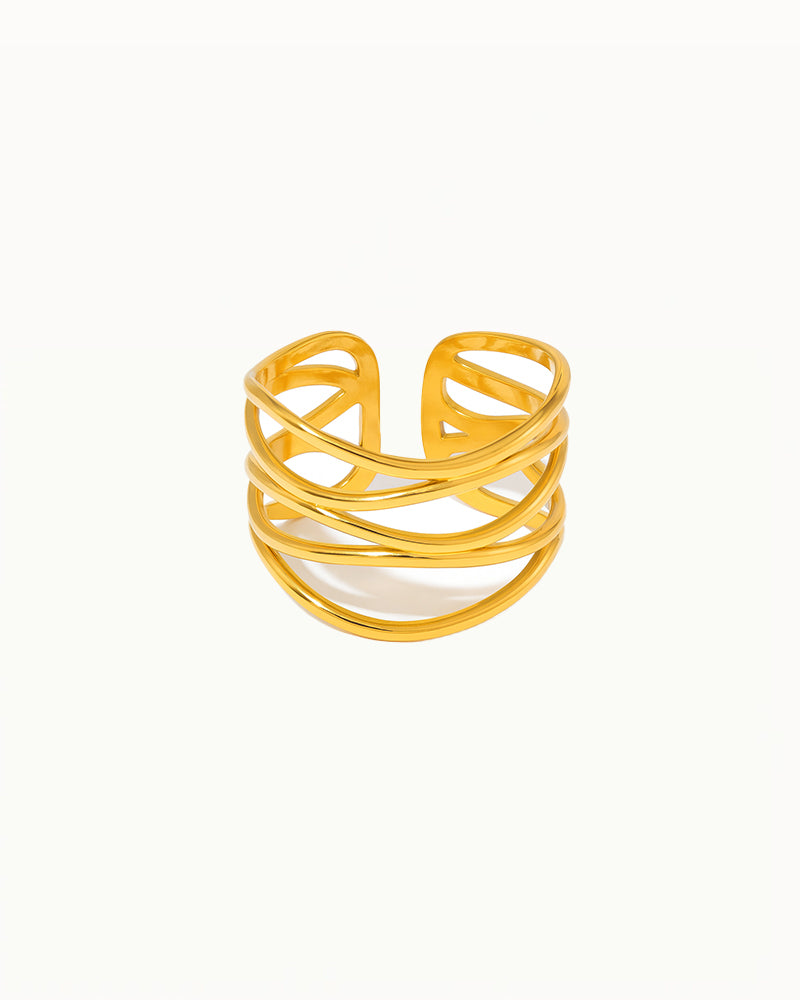 Goldring mit geflochtenem Design - Laurel - R64