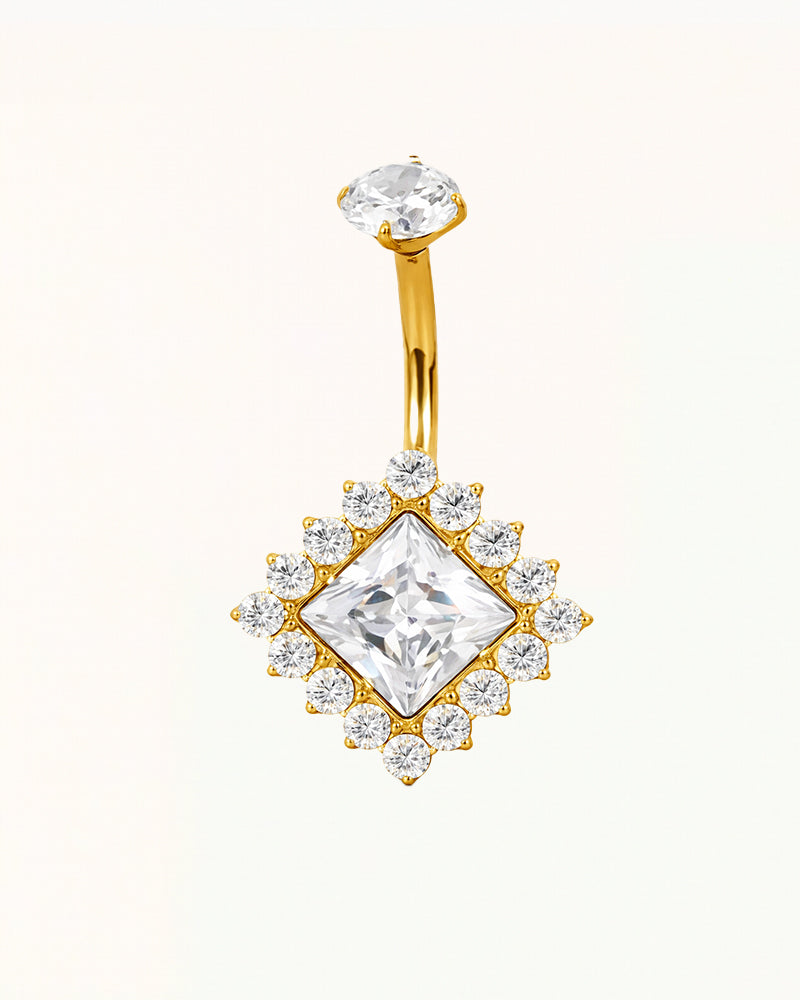 Bauchnabelpiercing mit quadratischen Kristallen - Lulu