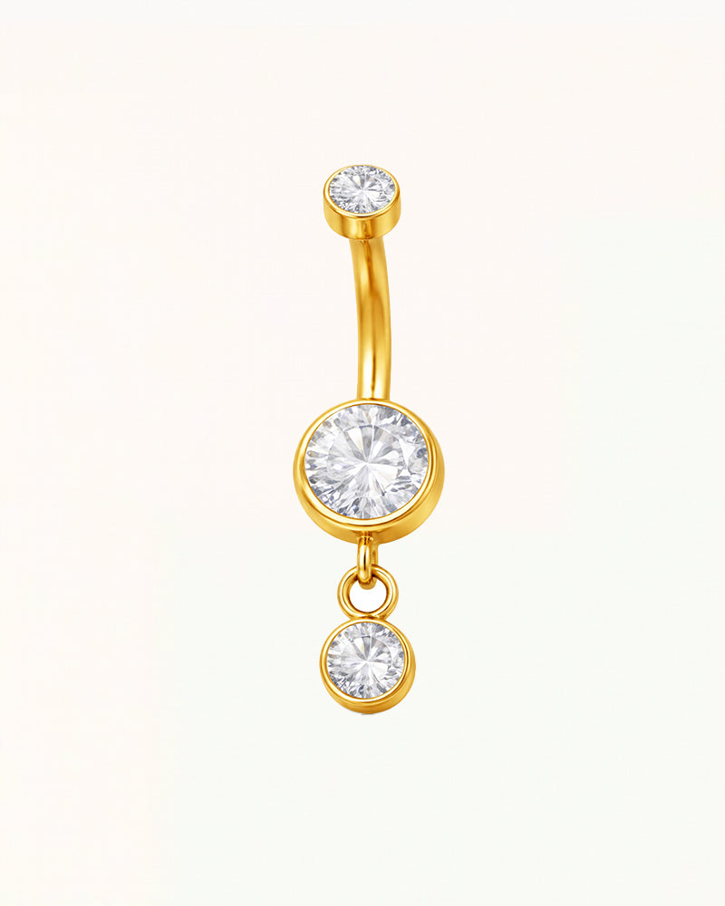 Bauchnabelpiercing mit Anhänger und runden Kristallen - Polly