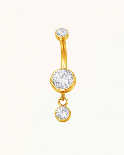 Bauchnabelpiercing mit Anhänger und runden Kristallen - Polly