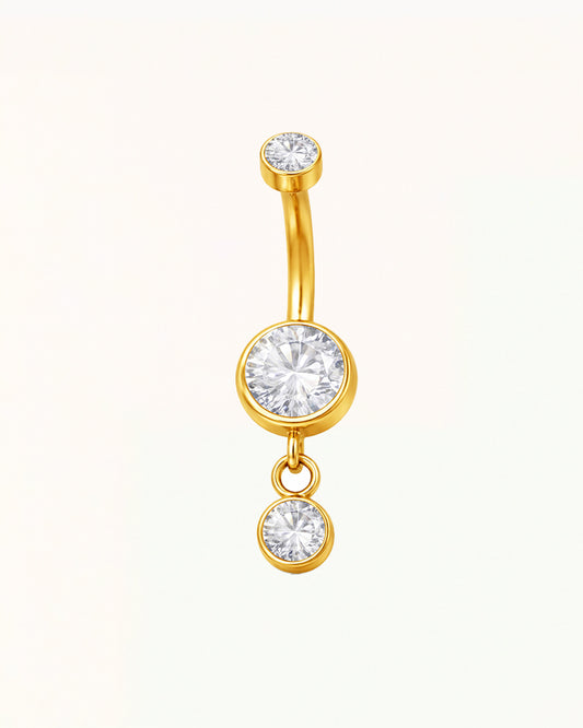 Bauchnabelpiercing mit Anhänger und runden Kristallen - Polly