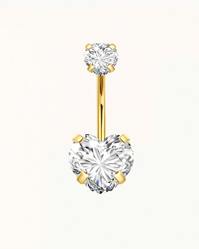 Bauchnabelpiercing mit herzförmigen Kristallen - Zelda