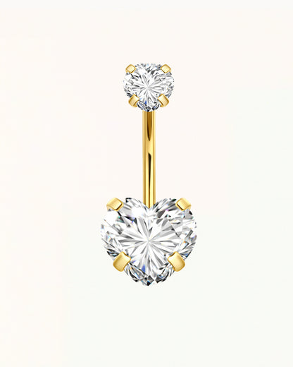 Bauchnabelpiercing mit herzförmigen Kristallen - Zelda