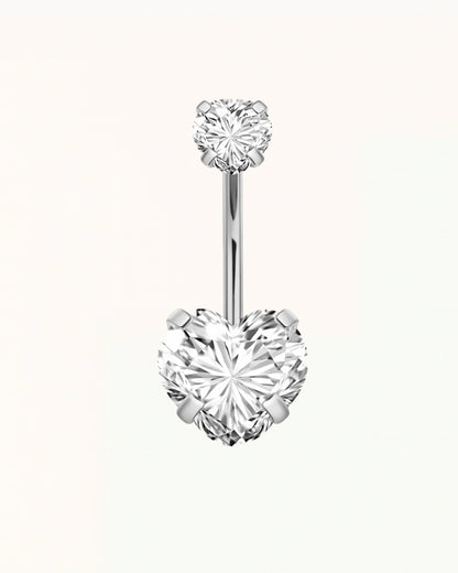 Bauchnabelpiercing mit herzförmigen Kristallen - Zelda