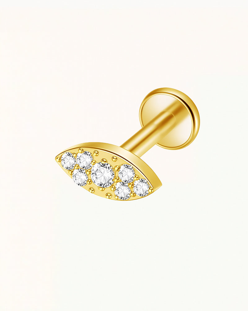 Ovales Titan-Piercing mit Kristallen - Anouk