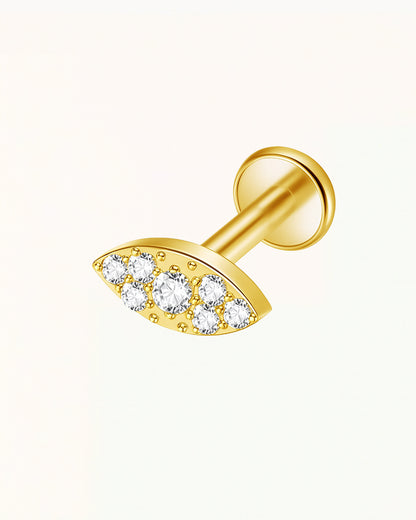 Ovales Titan-Piercing mit Kristallen - Anouk