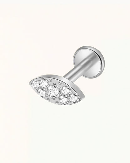 Ovales Titan-Piercing mit Kristallen - Anouk