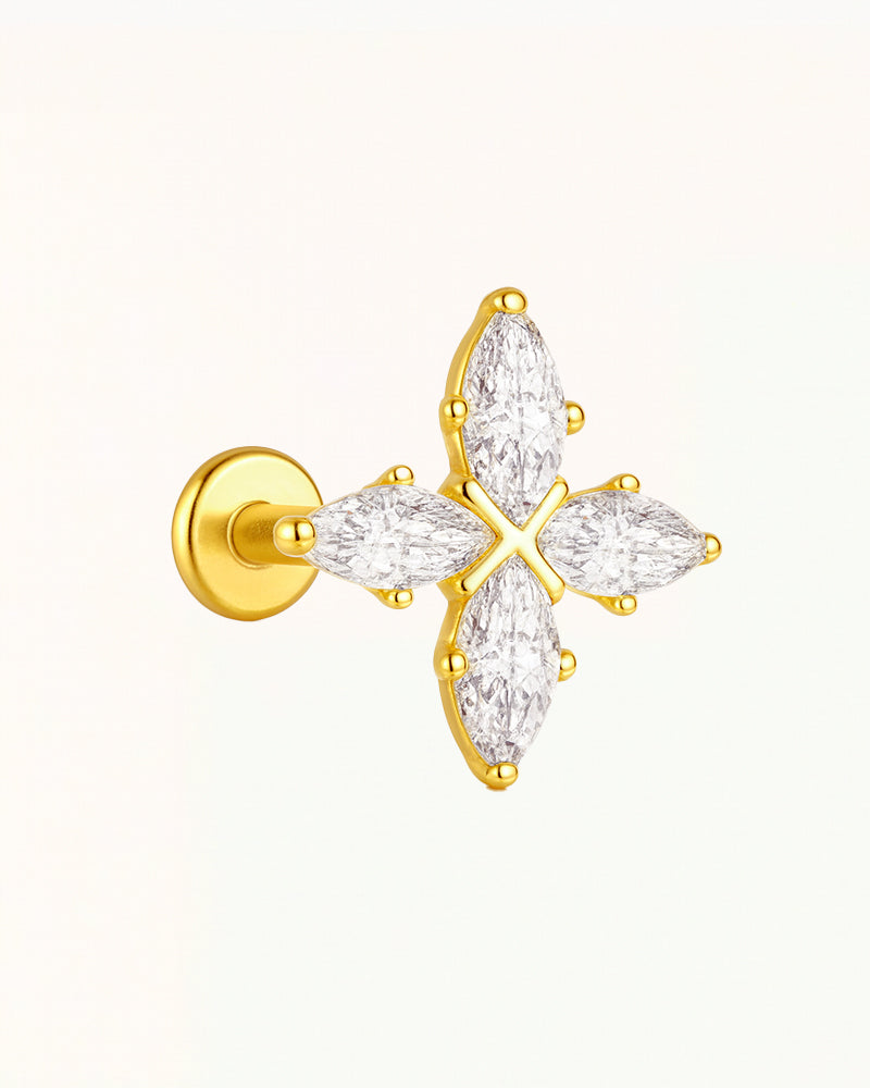 Titan-Piercing mit marquisegeschliffenen Kristallen - Kacey