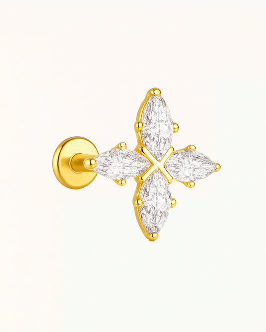 Titan-Piercing mit marquisegeschliffenen Kristallen - Kacey