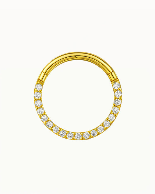 Bague à Cliquet en Titane avec Cristaux Étincelants - Karolina