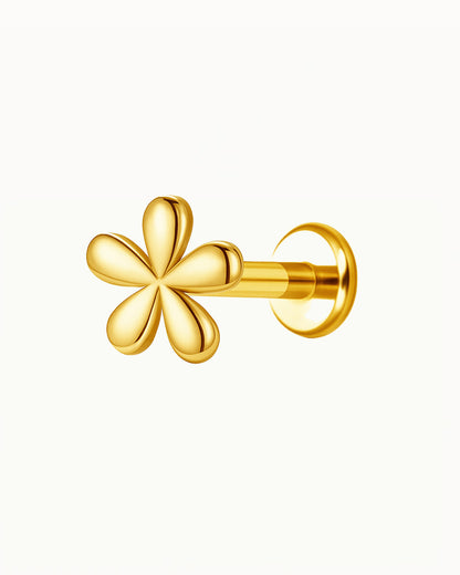 Minimalistisches Blumenpiercing aus Titan - Renate