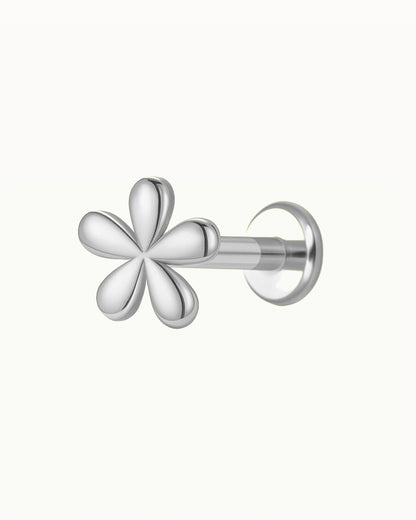 Minimalistisches Blumenpiercing aus Titan - Renate