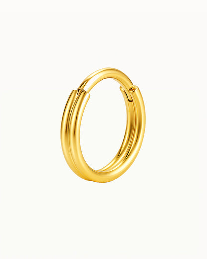 Minimalistisches Doppelring-Piercing aus Titan - Tamara