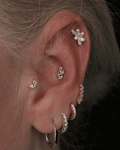 Piercing en Titane avec Deux Cristaux - Medina