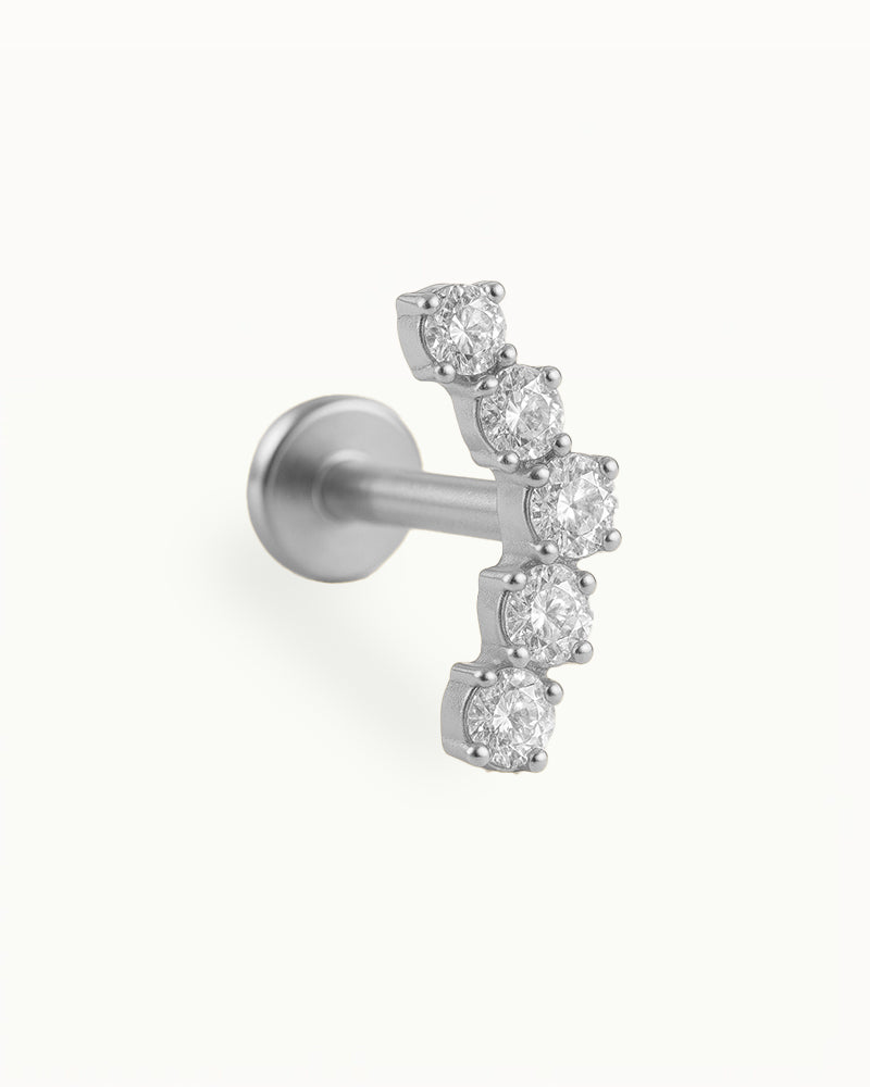 Piercing en Titane avec Cristaux Carrés - Youssra