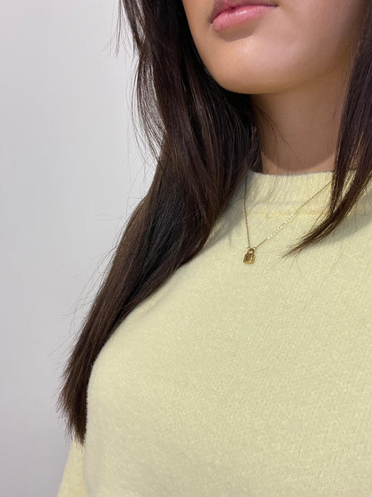 Collier Initiales avec Pendentif Cadenas