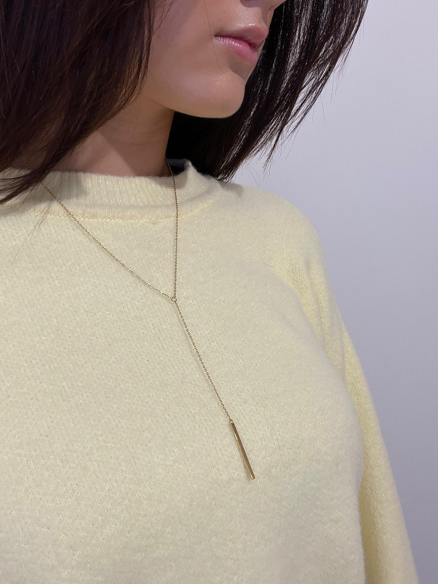 Minimalistische Y-Ketting met Staafhanger - Kayla